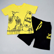 Костюм для мальчика (Tuffy) артикул 3062 размерный ряд 24/92-28/110 (футболка+шорты) цвет желтый/черный
