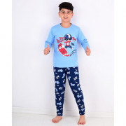 Пижама для мальчика артикул 35066 (лонгслив+штаны) размерный ряд 28/104-30/116 цвет голубой