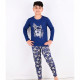 Пижама для мальчика артикул 35301 (лонгслив+штаны) размерный ряд 28/104-30/116 цвет темно-синий