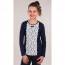Блузка для девочки трикотажная (Ликру) длинный рукав цвет темно-синий арт.1068 размер 128 - my_233671