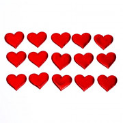 Сердечки декоративные, набор 15шт 3,5*3см красный арт.7532279