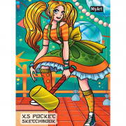 Блокнот-скетчбук А6 48 листов (Prof-Press) MyArt XS Pocket Аниме Девушка с молотом арт.48-8362