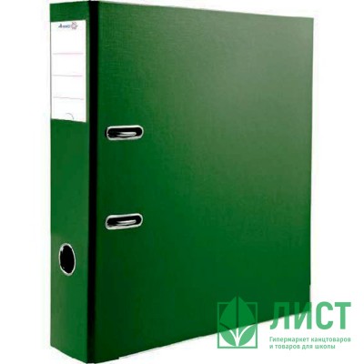 Папка-регистратор 80мм ПВХ с 1 сторонней обтяжкой, металлический уголок, зеленая Папка-регистратор 80мм ПВХ с 1 сторонней обтяжкой, металлический уголок, зеленая