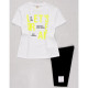 Комплект для  девочки  артикул DMB 2750 размер 30/122-40/152 (футболка+бриджи) цвет белый