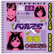 Блокнот-скетчпад А5 на гребне 48 листов (deVENTE) Manga Girl перевертыш 3 вида бум. 80 г/м²арт.2134309