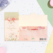 Открытка-конверт "С Днём Свадьбы!" розовый бантик арт.10221429