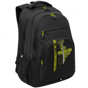 Рюкзак для мальчиков (Grizzly) арт.RU-436-2/2 черный-салатовый 32х47х17 см