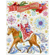 Украшение-наклейка на окно "Дед Мороз на коне" 30*38см арт.85327