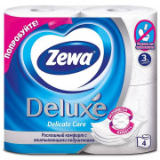 Бумага туалетная 3-слоя втулка 4 рулона в упаковке Zewa Deluxe