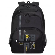 Рюкзак для мальчиков (Grizzly) арт.RU-430-2/1 черный-желтый 32х45х23 см