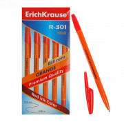Ручка шар. н/проз.корп. (ErichKrause) R-301 Orange красн. 0,7мм арт.43196 (Ст.50)
