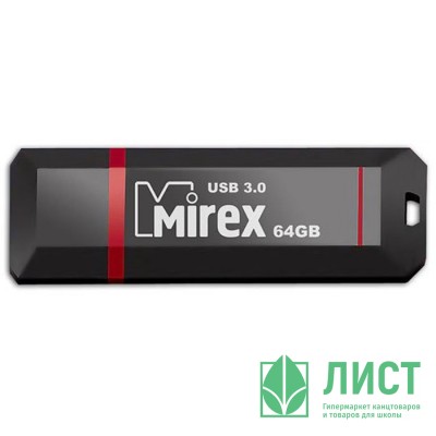 Флеш диск 64GB USB 3.0 Mirex Knight черный Флеш диск 64GB USB 3.0 Mirex Knight черный