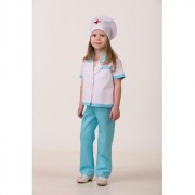 Костюм для девочки Медсестра-2 (блуза,брюки,шапочка,фонендоскоп) р.28 грязный арт.5706-1-28