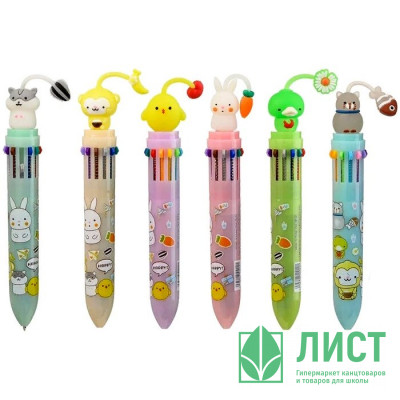 Ручка многоцветная 12-цветная (MC Basir) Весёлые животные арт.HLL-8112D Ручка многоцветная 12-цветная (MC Basir) Весёлые животные арт.HLL-8112D