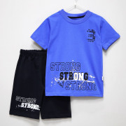 Комплект для мальчика арт.Mixima 62955 размер 30/122-36/140 (футболка+шорты) цвет синий