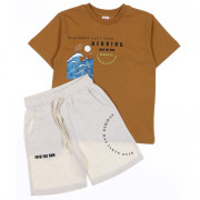 Комплект для мальчика арт.DMB 7359/7360 размер 34/134-44/164 (футболка+шорты) цвет коричневый