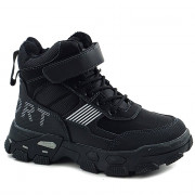 Ботинки для мальчика (B&G) черные верх-искусственная кожа подкладка -искуственный мех артикул dz-F376-1A
