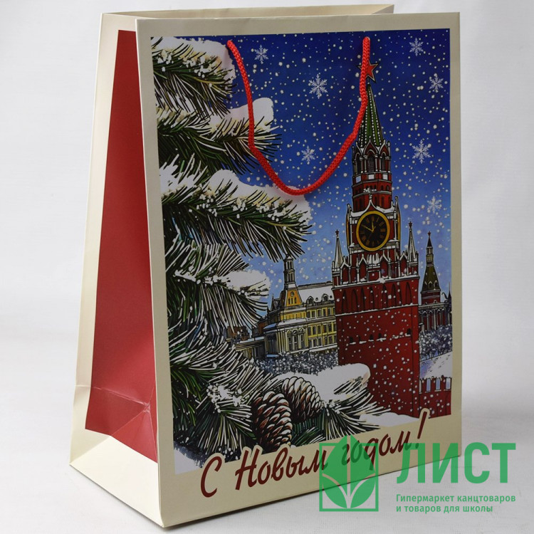 Пакет подароч. бумаж. 26*32см "Куранты" арт.95739FE