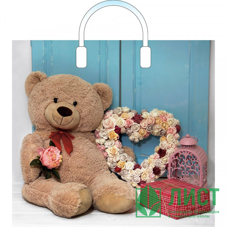 Пакет ПВД пластмассовые ручки 38*34+3 90мкм Претти