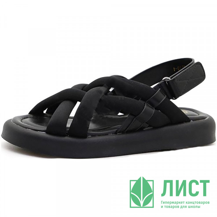 Сандалии для девочки (Мария и Джентльмен) черный верх-текстиль подкладка-искусственная кожа артикул RC134_GL19