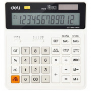 Калькулятор настольный 12 разрядный одинарное питание  Deli 150*160*33 (EM01010) белый (Ст.1)
