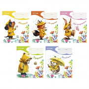 Тетрадь 12 листов клетка (Hatber) Под дождиком ассорти арт 12Т5В1