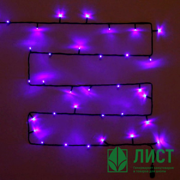 Гирлянда электрическая уличная точечная 15м 180LED цвет синий (темный провод) 8режимов арт. 183-128