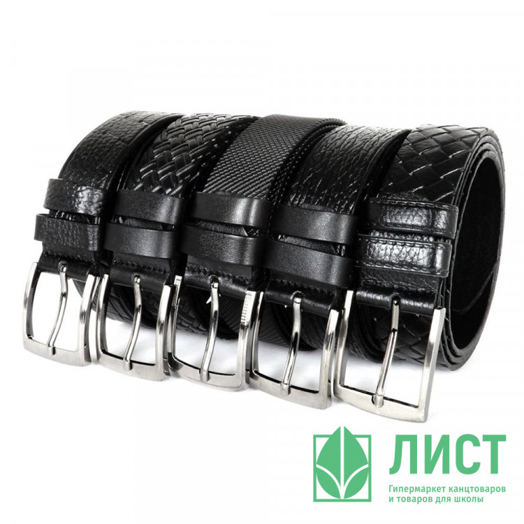 Ремень мужской натуральная кожа цвет черный (110-125см) арт.Б35251-000A