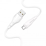 Кабель USB -микро USB Borofone BX18 Optimal,1.0м,круглый,2.4A,силикон, цв.белый