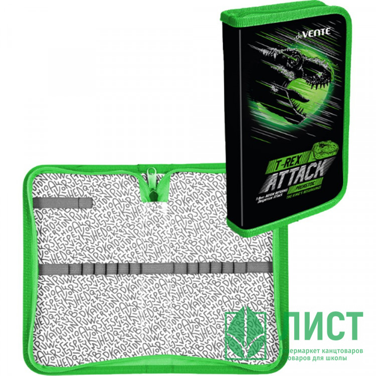 Пенал 1 отделение (deVente) T-Rex 205х120мм тиснение фольгой арт.7010511