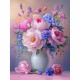 Алмазная мозаика 30х40см (Феникс) Букет розовых пионов без подрамника полное заполнение арт.71367