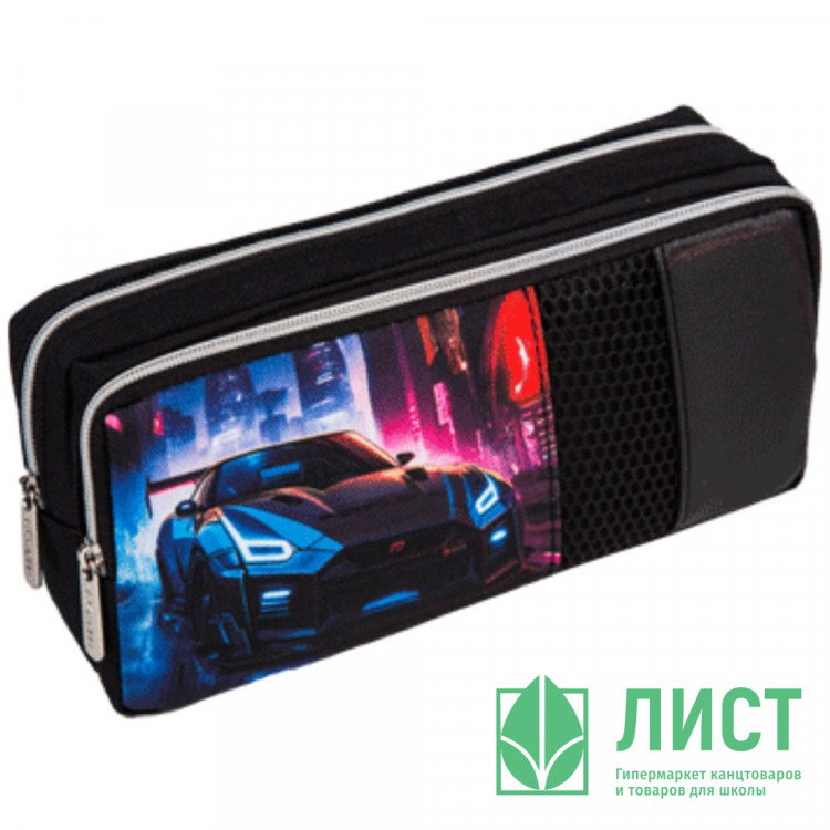 Пенал-косметичка 1 отделение (deVente) Drift объемный карман на молнии 200x90x60мм арт.7029471