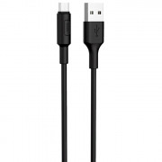 Кабель USB - микро USB HOCO X25, 1.0м, круглый, 2.4A, силикон, цвет: черный
