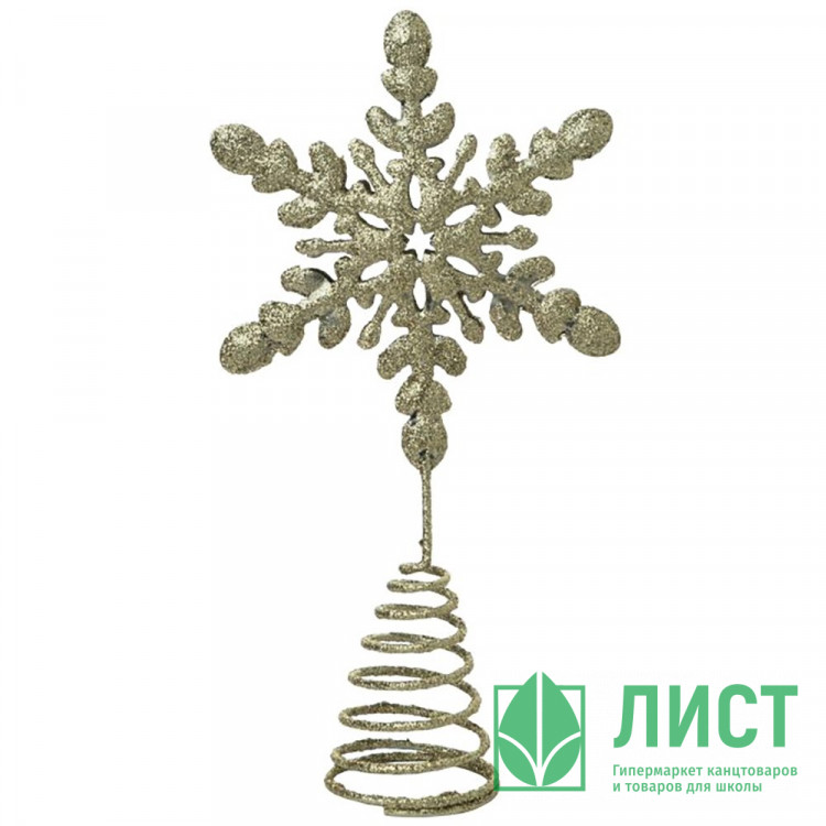 Наконечник на ёлку металл. 19,5см "Снежинка" цв.серебро арт.89021
