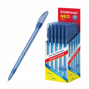 Ручка шариковая непрозрачный корпус (ErichKrause) Neo Оригинал (Original) синий, 0,7мм, игла, одноразовая арт.46515 (Ст.50)