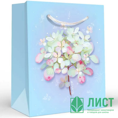 Пакет подароч. бумаж. 13,5*11см &quot;Гортензия нежная&quot; арт.15.11.02534 Пакет подароч. бумаж. 13,5*11см "Гортензия нежная" арт.15.11.02534