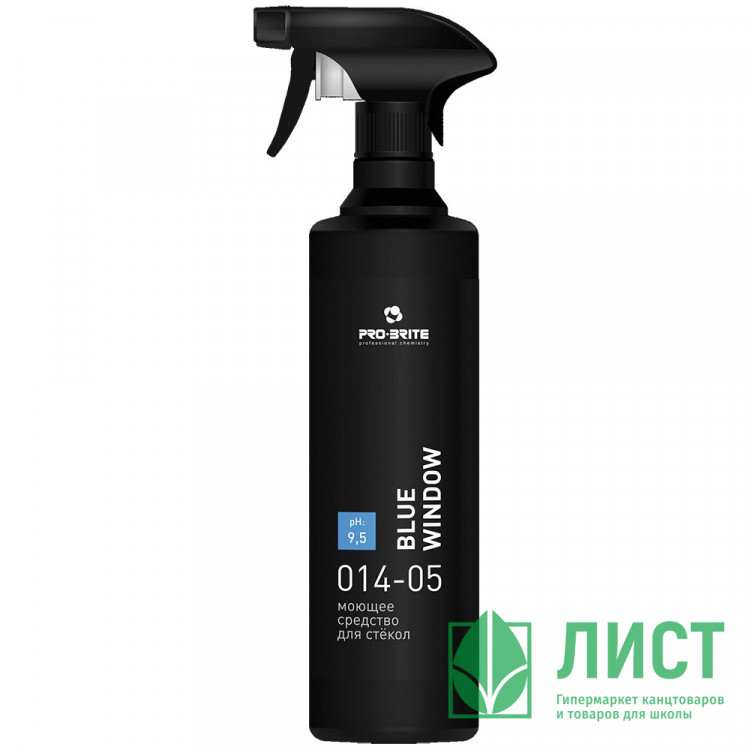 Моющее средство для стёкол и зеркал 500мл Pro-Brite Blue Window Professional с курком арт.014-05 (Ст.12)