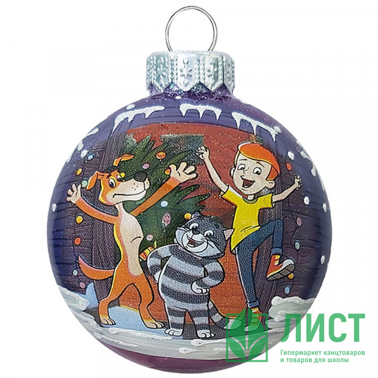 Шар стекло 08см (серия Мультфильм) "Веселые друзья" п/у арт.КУ-80-234088