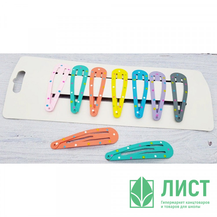 Зажим для волос 07шт 6см арт. 1781