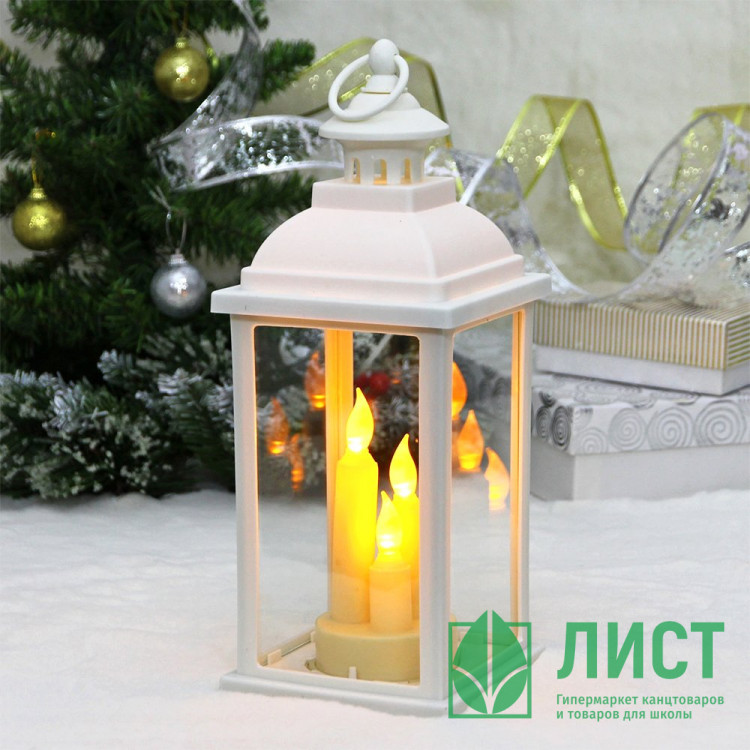 Фонарь LED на батарейках (3*ААА) "Ночь" 33*13см цв.белый арт.700-0598