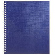 Тетрадь А5 клетка 48 листов бумвинил на гребне (Hatber) Metallic Синяя арт 48Т5бвВ1гр