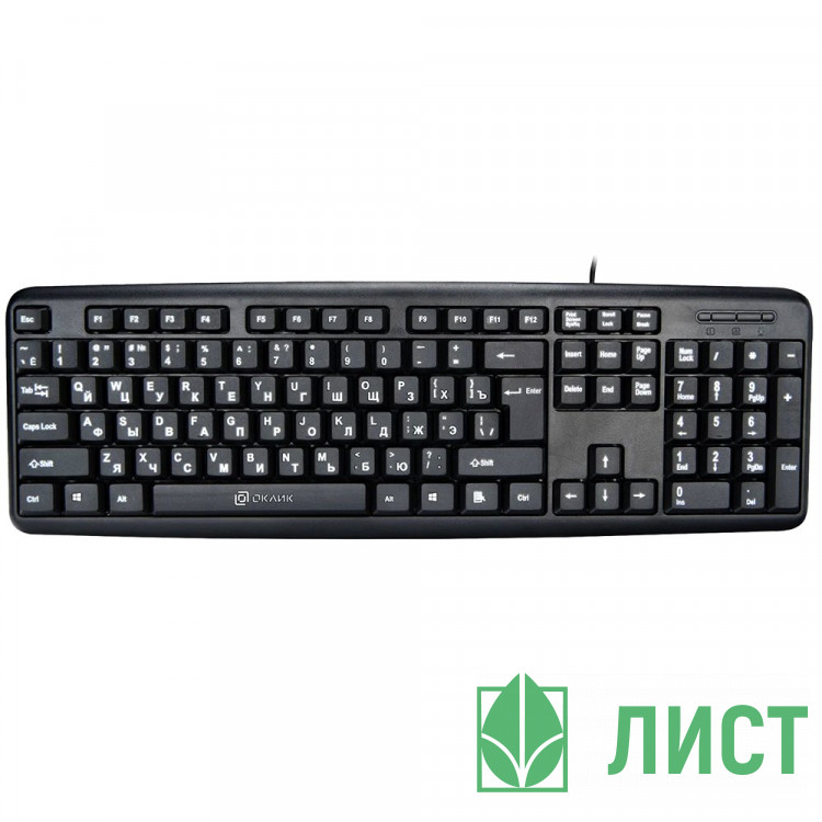 Клавиатура провод. Oklick 180M черная  PS/2