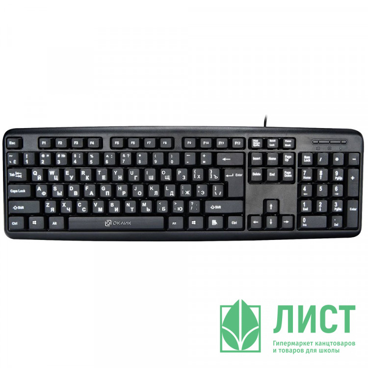 Клавиатура провод. Oklick 180M черная  PS/2