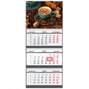 Календарь настенный 3-бл 2024 295*710мм "Кофейное настроение" на 3 гребях Attomex арт.2133349