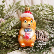 Украшение декоративное стекло 12см "Белочка со звездочкой" арт.Ф774