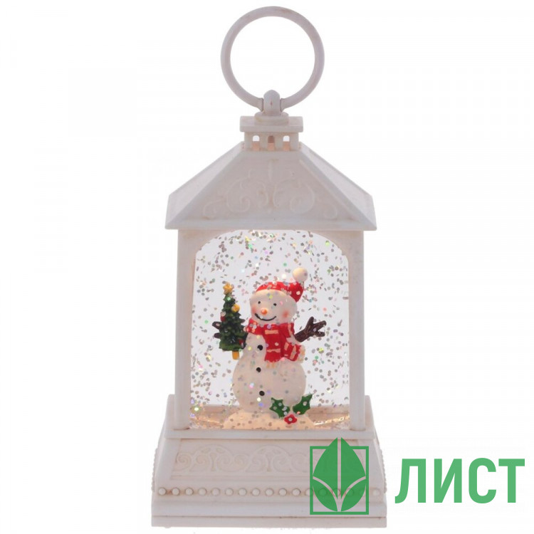Сувенир с подсветкой LED "Фонарь" 13,5см цв.белый арт.812857