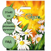Пакет ПВД прорезная ручка 31*40 60мкм Очарование