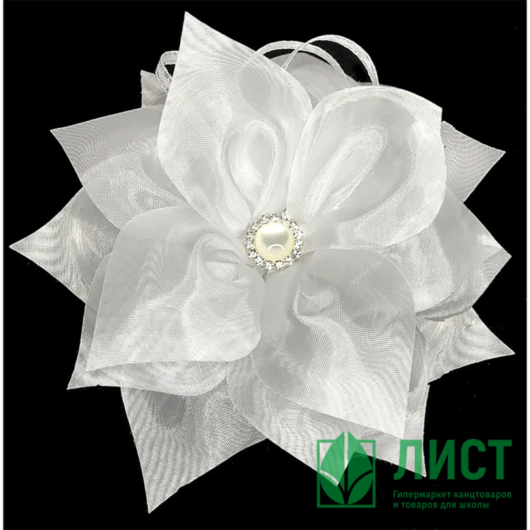 Бант для волос белый Arco Carino 10см арт.137