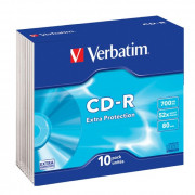 Диск  CD-R Verbatim 700Мб 80мин 52x Slim Case (ст.10) штука