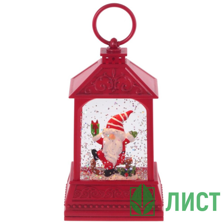 Сувенир с подсветкой LED "Фонарь" 13,5см цв.красный арт.812856